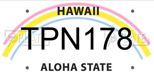 TPN178 Hawaii License Plate