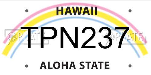 TPN237 Hawaii License Plate