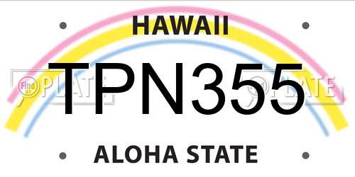 TPN355 Hawaii License Plate