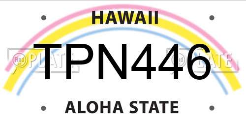 TPN446 Hawaii License Plate