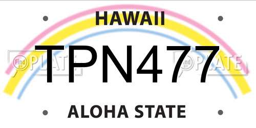 TPN477 Hawaii License Plate