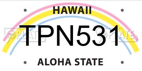 TPN531 Hawaii License Plate