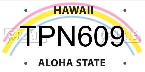 TPN609 Hawaii License Plate