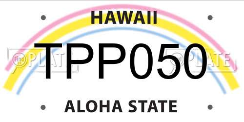 TPP050 Hawaii License Plate