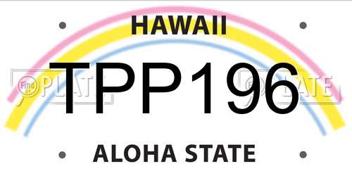 TPP196 Hawaii License Plate