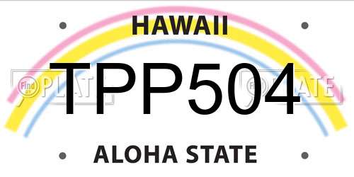 TPP504 Hawaii License Plate