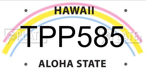TPP585 Hawaii License Plate