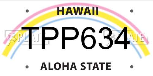 TPP634 Hawaii License Plate