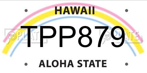 TPP879 Hawaii License Plate