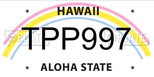 TPP997 Hawaii License Plate