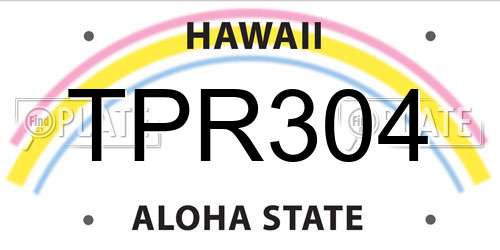 TPR304 Hawaii License Plate