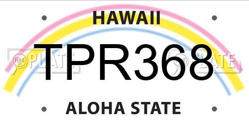 TPR368 Hawaii License Plate