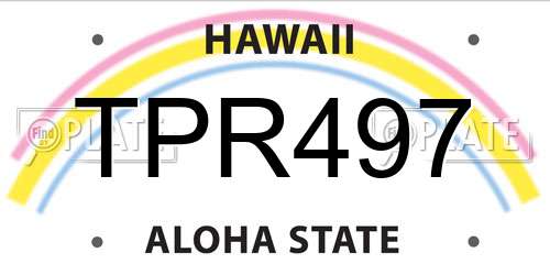 TPR497 Hawaii License Plate