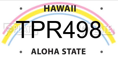 TPR498 Hawaii License Plate