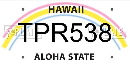 TPR538 Hawaii License Plate