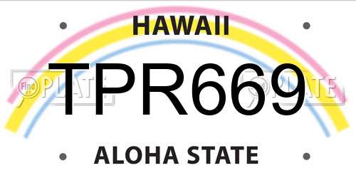 TPR669 Hawaii License Plate