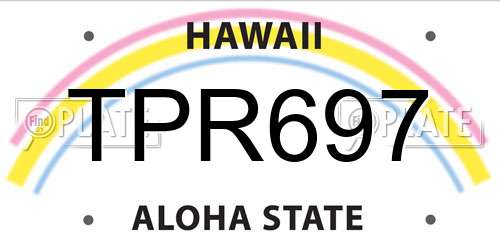 TPR697 Hawaii License Plate