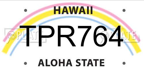 TPR764 Hawaii License Plate