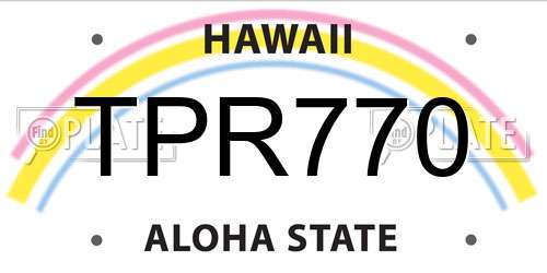 TPR770 Hawaii License Plate
