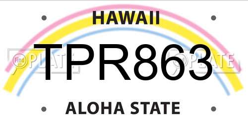 TPR863 Hawaii License Plate