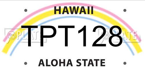 TPT128 Hawaii License Plate