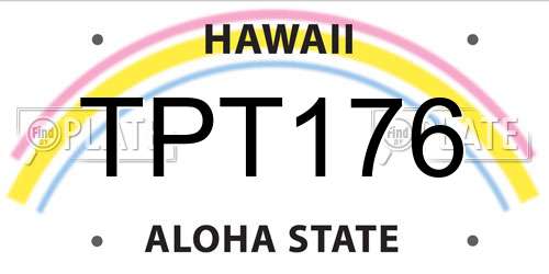 TPT176 Hawaii License Plate