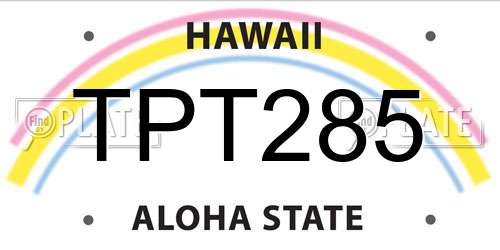 TPT285 Hawaii License Plate