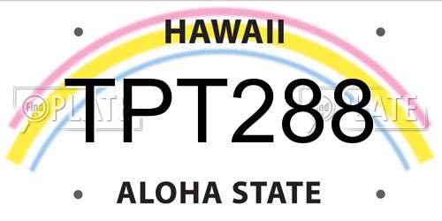 TPT288 Hawaii License Plate