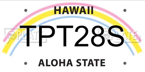TPT28S Hawaii License Plate