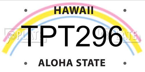 TPT296 Hawaii License Plate