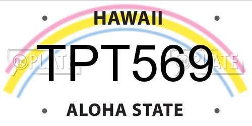 TPT569 Hawaii License Plate