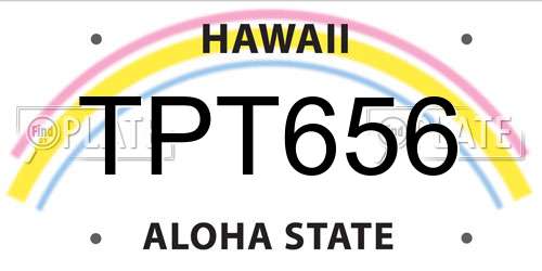 TPT656 Hawaii License Plate