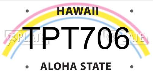 TPT706 Hawaii License Plate
