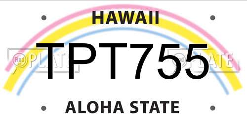 TPT755 Hawaii License Plate