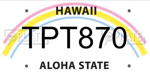 TPT870 Hawaii License Plate
