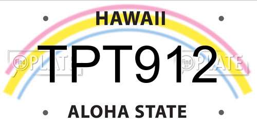TPT912 Hawaii License Plate