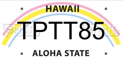TPTT85 Hawaii License Plate