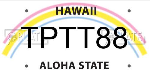 TPTT88 Hawaii License Plate