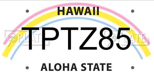 TPTZ85 Hawaii License Plate
