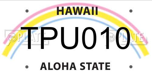 TPU010 Hawaii License Plate