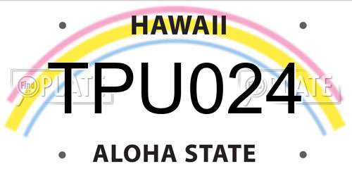 TPU024 Hawaii License Plate