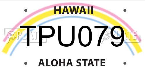 TPU079 Hawaii License Plate