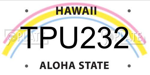 TPU232 Hawaii License Plate