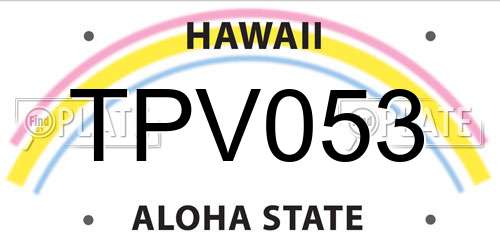 TPV053 Hawaii License Plate