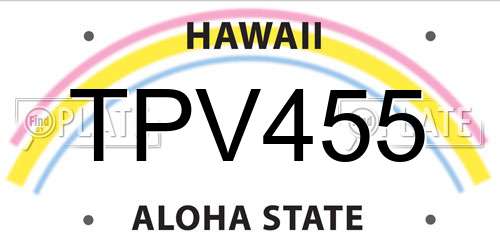 TPV455 Hawaii License Plate