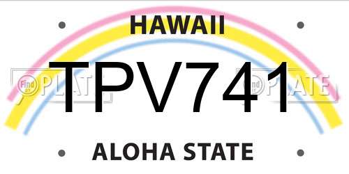 TPV741 Hawaii License Plate