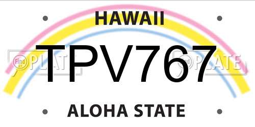 TPV767 Hawaii License Plate