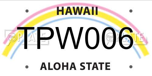 TPW006 Hawaii License Plate