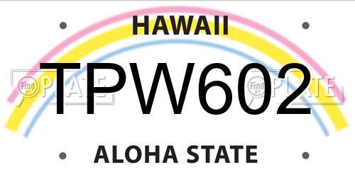 TPW602 Hawaii License Plate