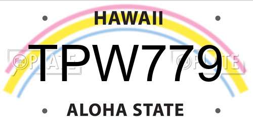 TPW779 Hawaii License Plate